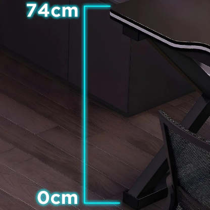 Black Wood Gaming Desk with Trestle Base