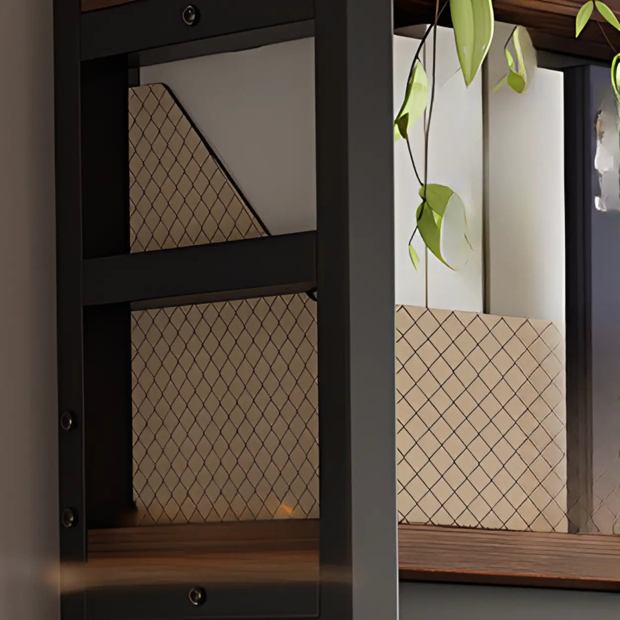 Black Wood Computer Desk with Shelves and Hutch — White