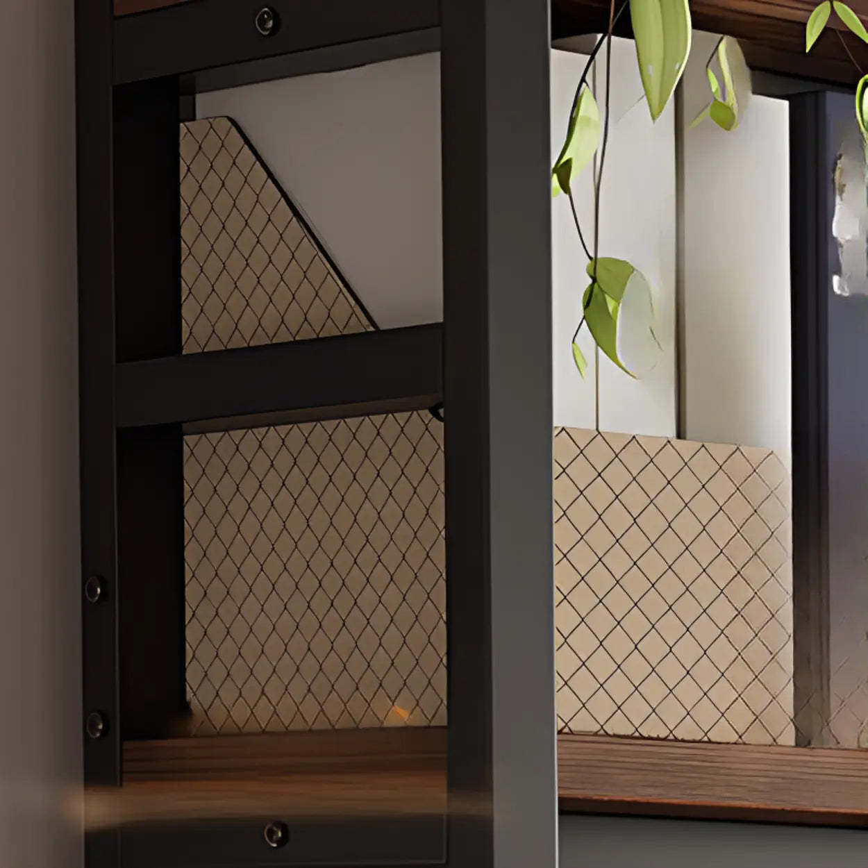 Black Wood Computer Desk with Shelves and Hutch — White