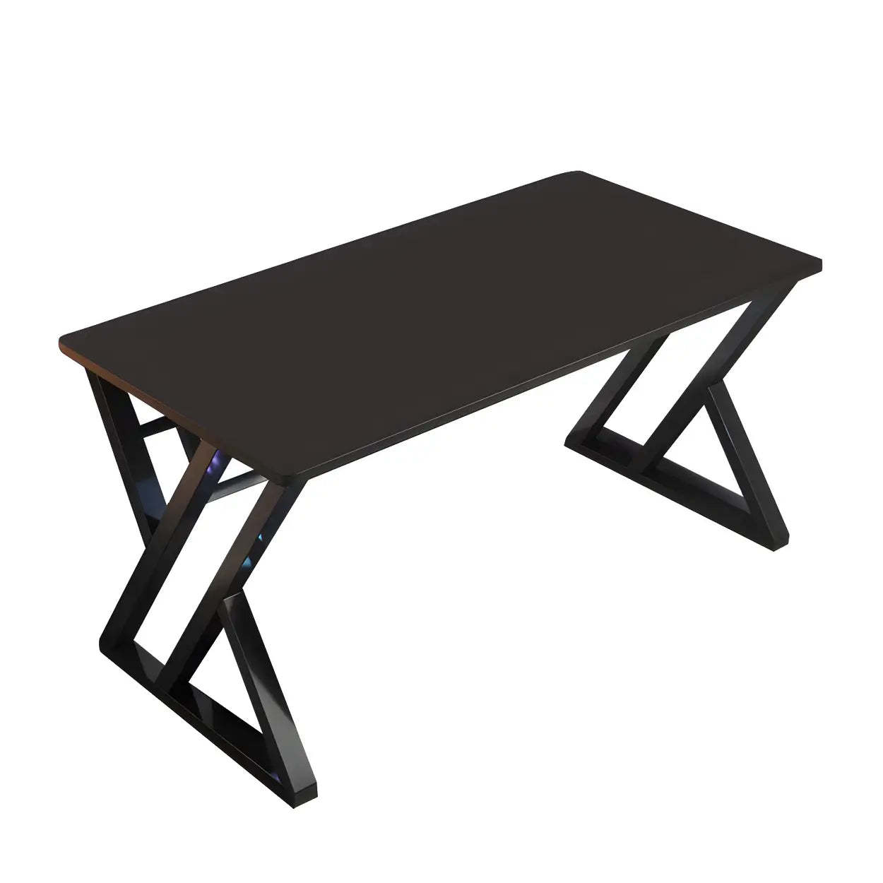 Rectangular Wood Computer Desk with Steel Base
