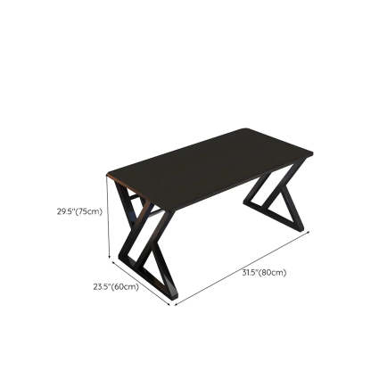 Rectangular Wood Computer Desk with Steel Base