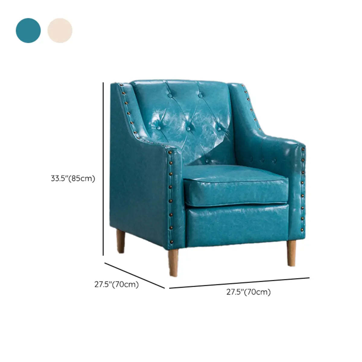Blackish Green Oiled Leather Flared-Arm Lounge Chair