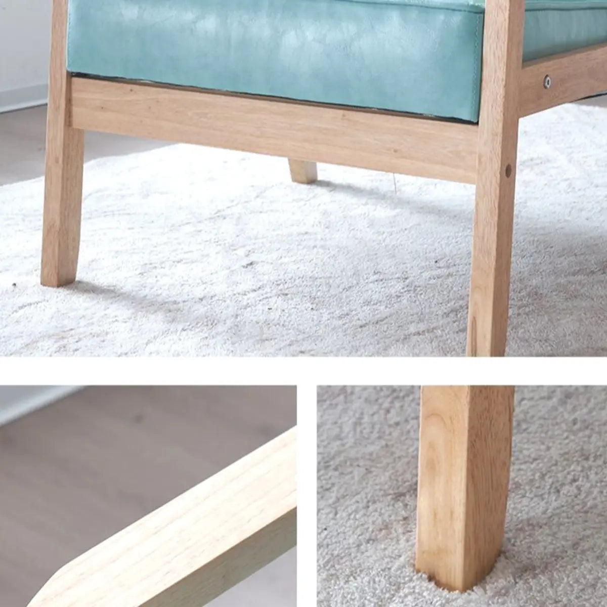 Blackish Green Oiled Leather Tufted Accent Chair