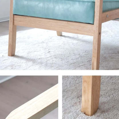 Blackish Green Oiled Leather Tufted Accent Chair