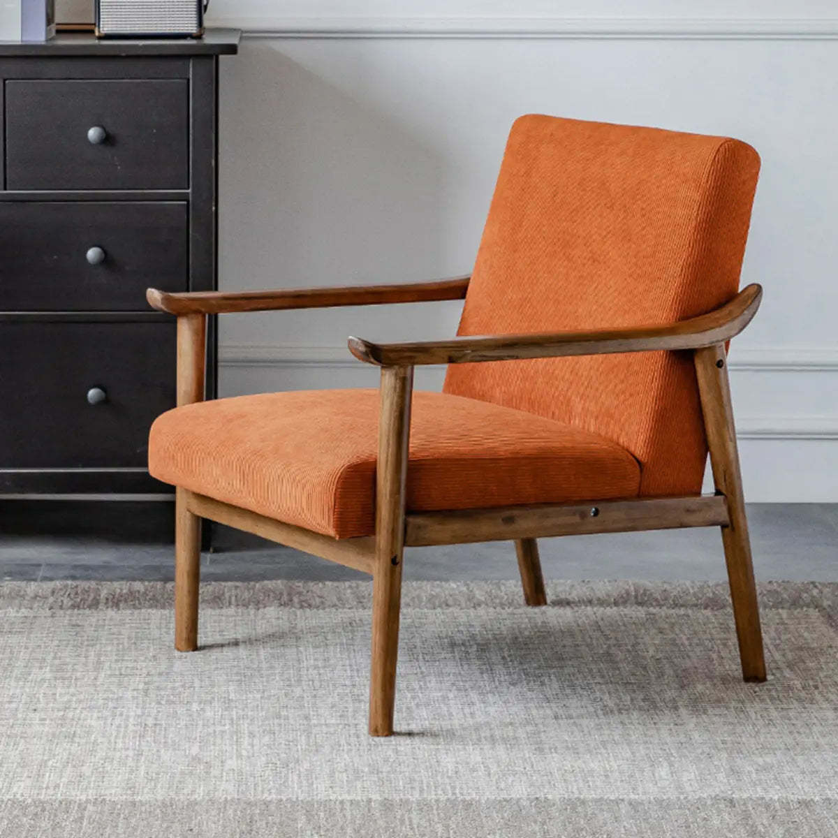 Blackish Green Stain Resistant Oiled Leather Arm Chair