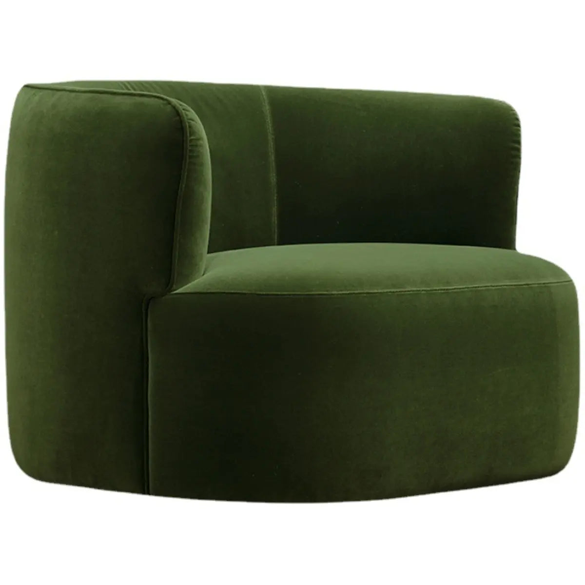 Blue Scratch-Resistant Flannel Recessed-Arm Barrel Chair — Green / Flannel