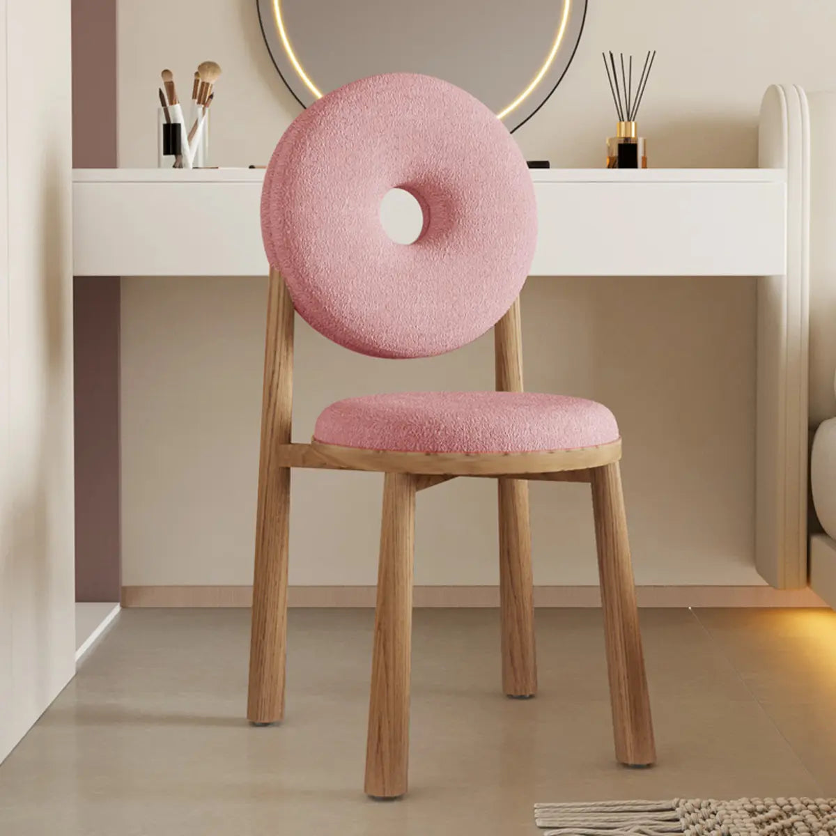 Sherpa High-Back Side Chair with Wood Legs