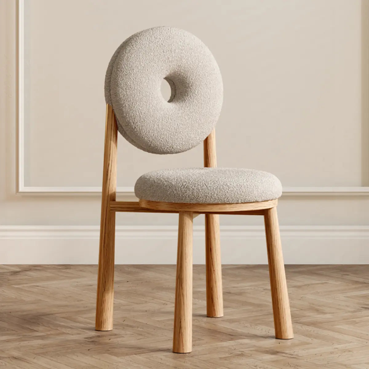 Sherpa High-Back Side Chair with Wood Legs