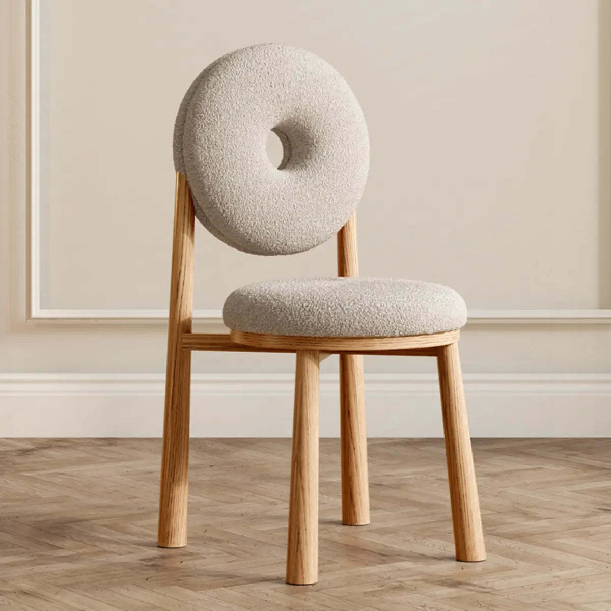 Sherpa High-Back Side Chair with Wood Legs