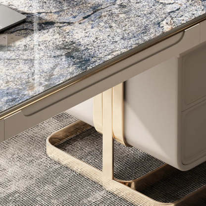 Blue Stone Writing Desk with Drawers