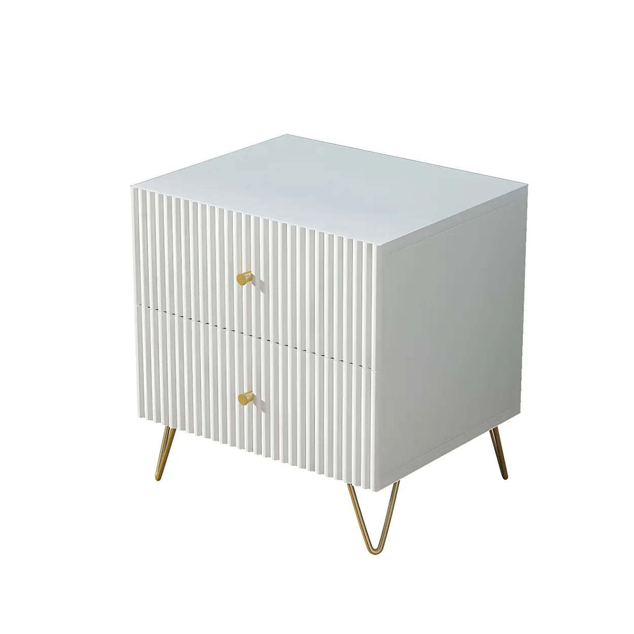 Blue Square Wood Drawer Nightstand with Legs