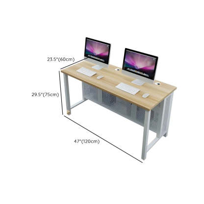 Blue Wood Square Sled Computer Desk with Cable Management