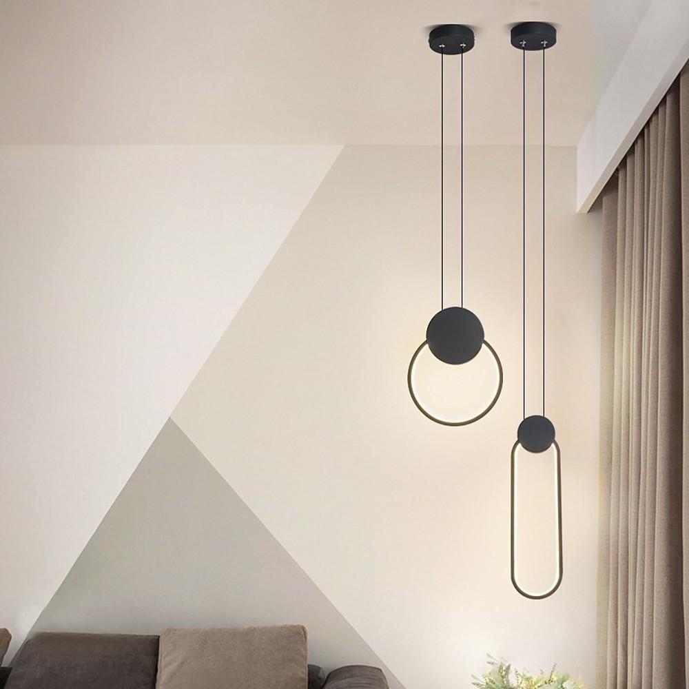 Modern geometric black pendant lighting, Lighom — Square / Cool White (6000K)