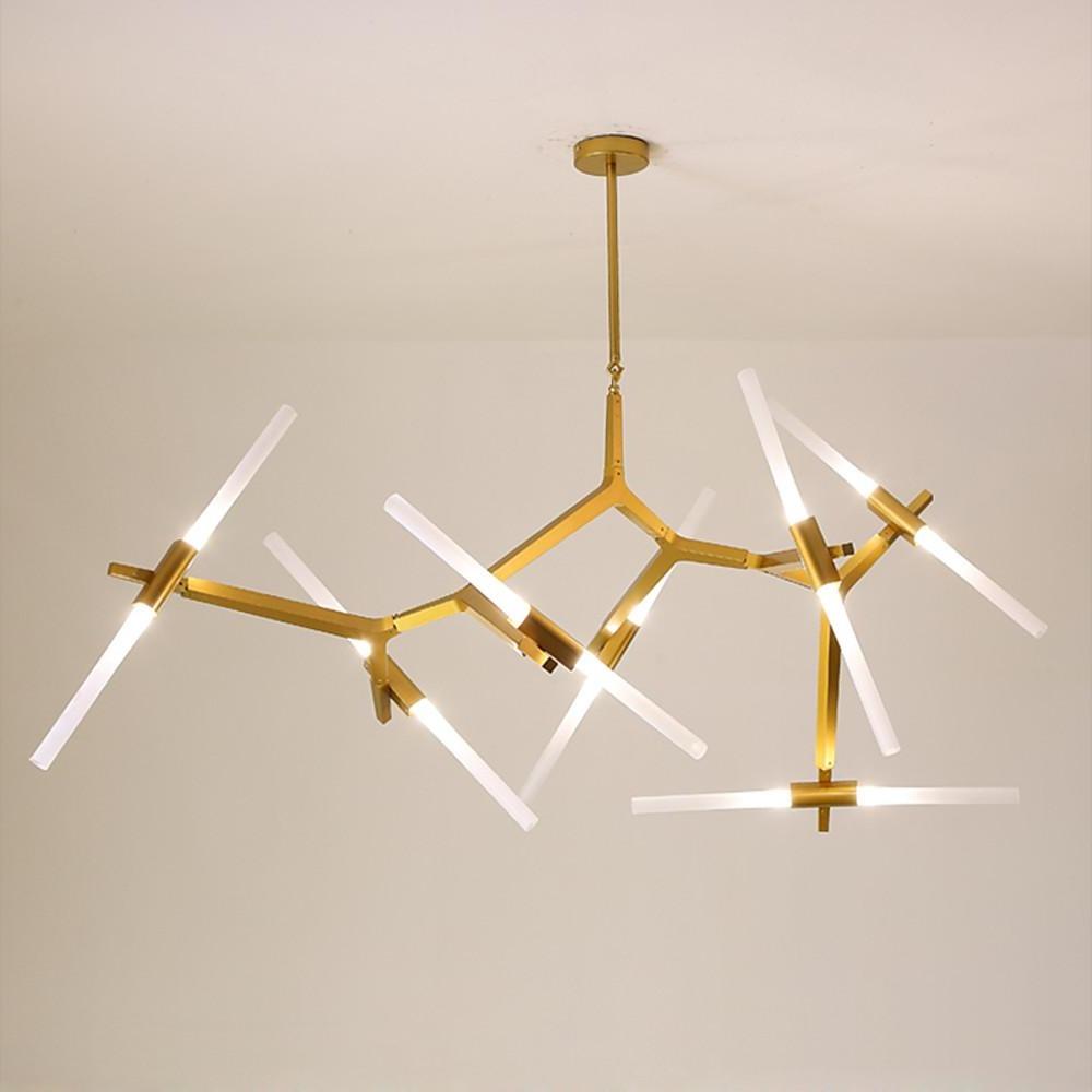 Industrial Drone Shaped Brass Chandelier Light Modern Sputnik Chandelier 14 LED Bulbs-Lighom
