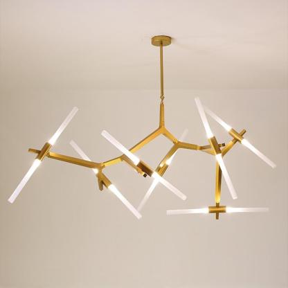 Industrial Drone Shaped Brass Chandelier Light Modern Sputnik Chandelier 14 LED Bulbs-Lighom