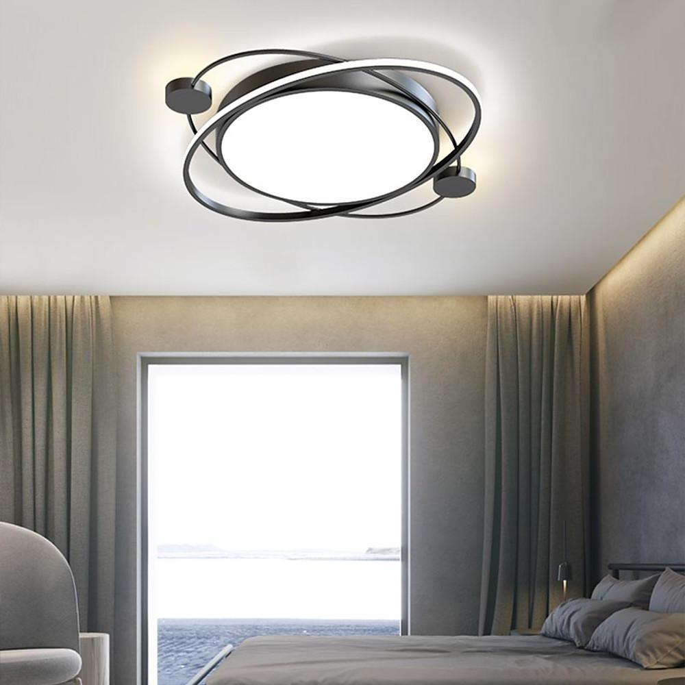 Circular Dimmable LED Nordic Flush Mount - Black