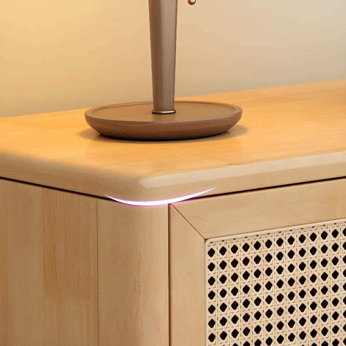 Bohemian Wood Rectangle Open Cabinet TV Stand — Walnut