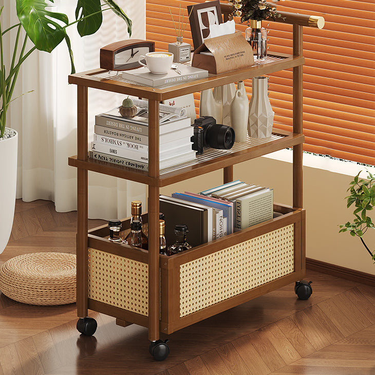 Bamboo Acrylic Rattan Side Table 2/3-Tier