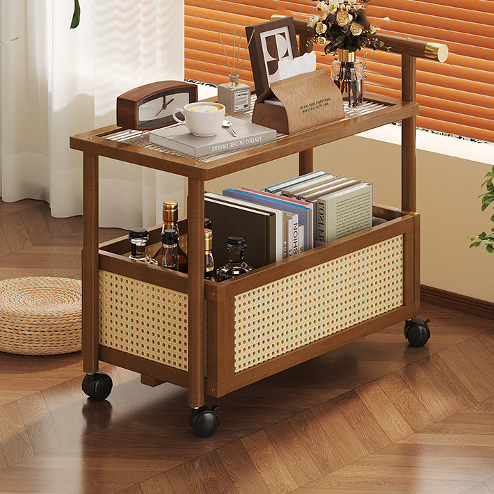 Bamboo Acrylic Rattan Side Table 2/3-Tier