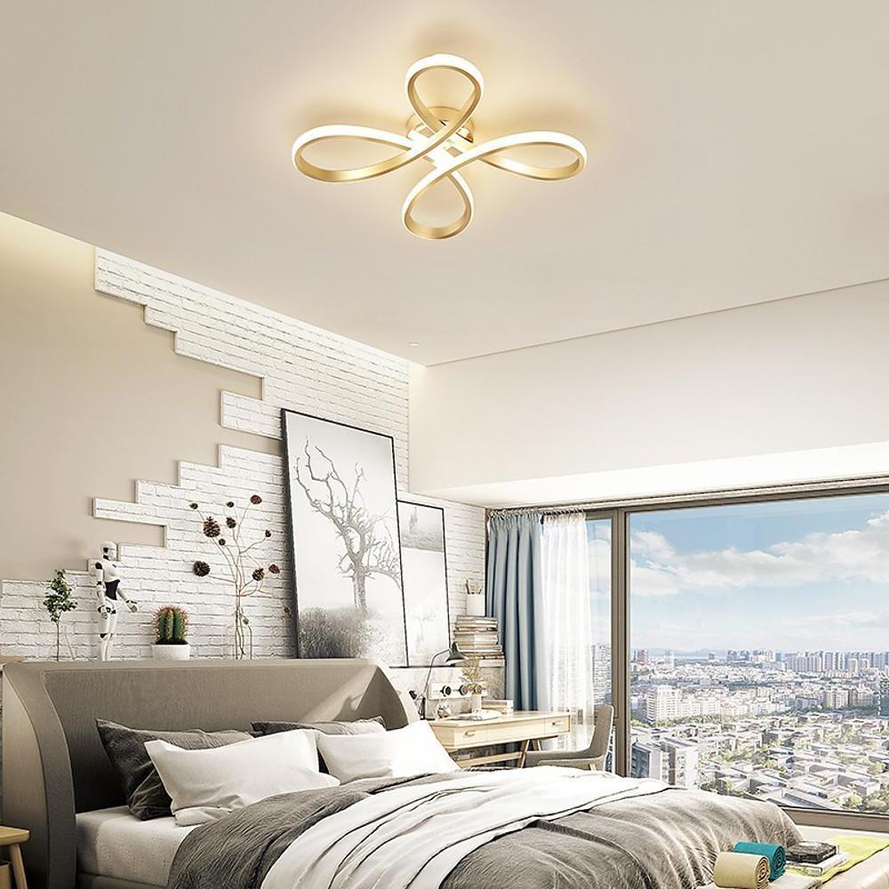 Linear Flower Shaped LED Gold Modern Ceiling Light Flush Mount Lighting-Lighom