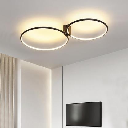 2 Circle Metal Abstract LED Flush Mount Ceiling Light for Bedroom-Lighom