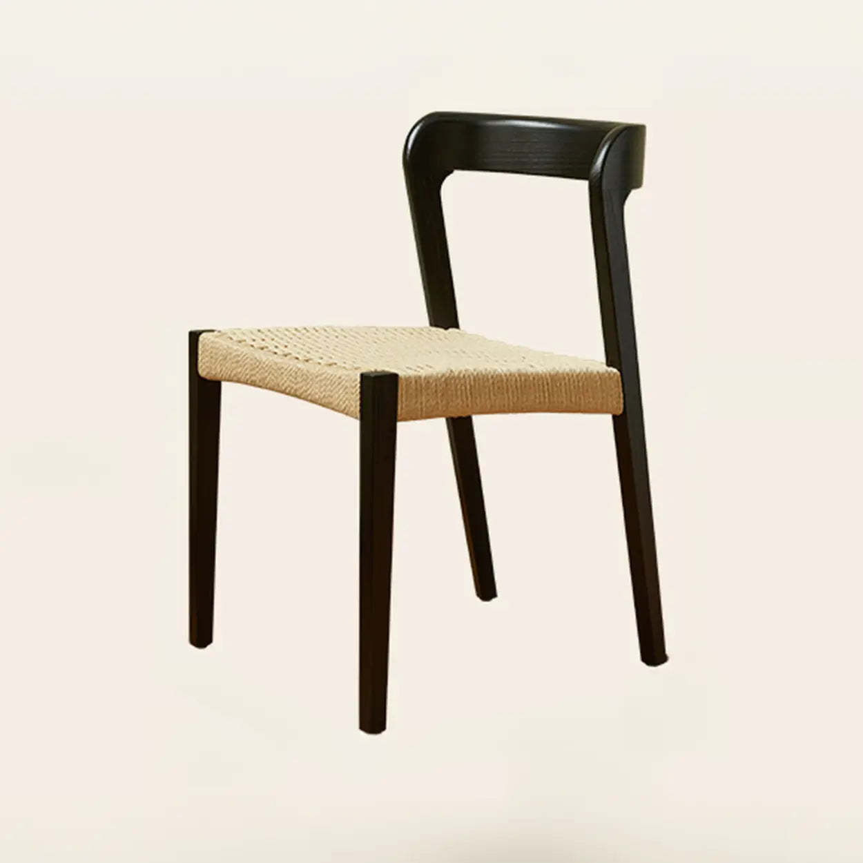 Nordic curved seat office chairs in wood — Black