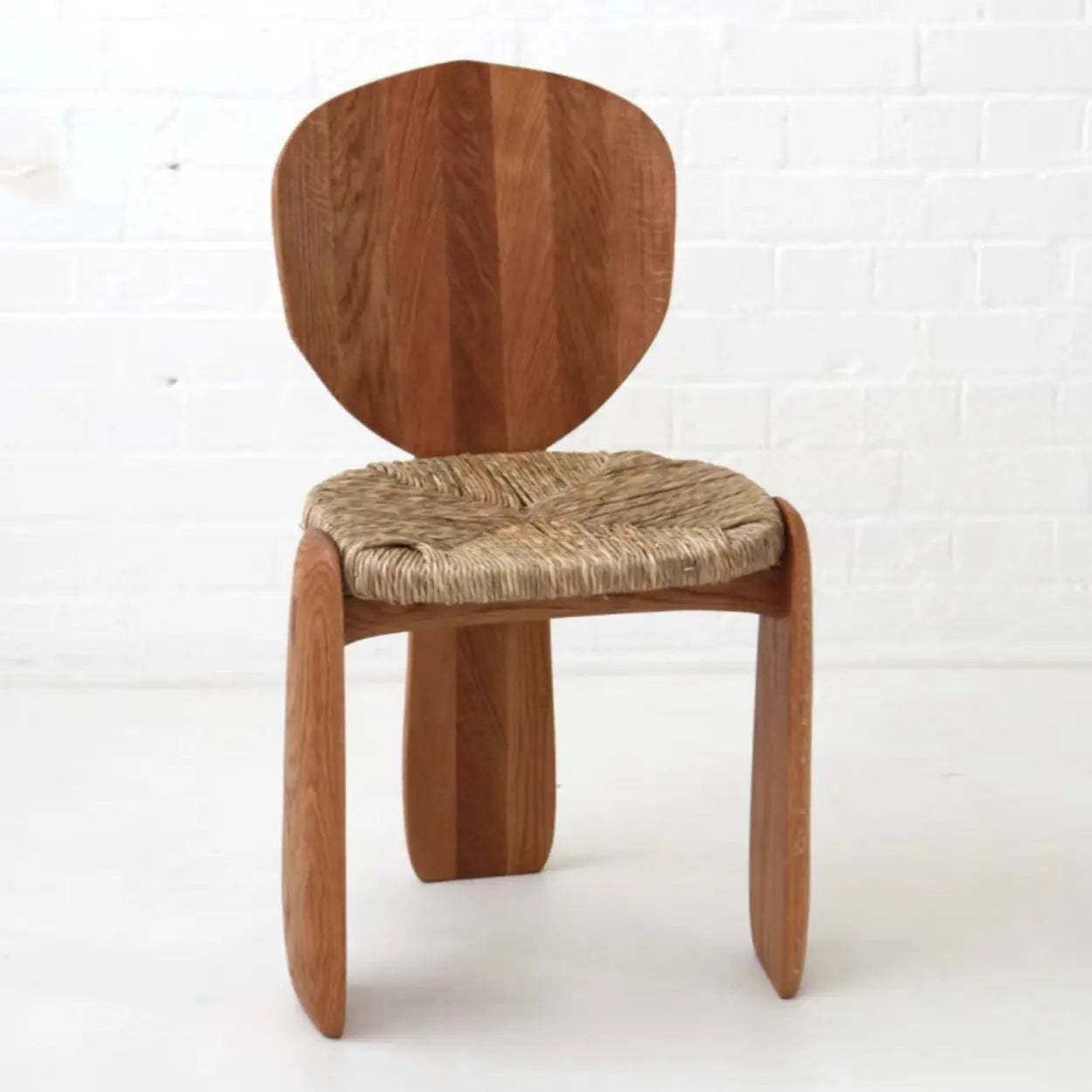 Modern three-leg armless office chairs in wood