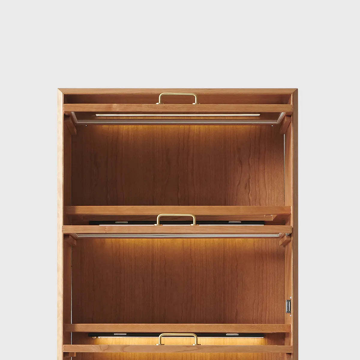 Brown 4-Layer Pine Display Cabinet