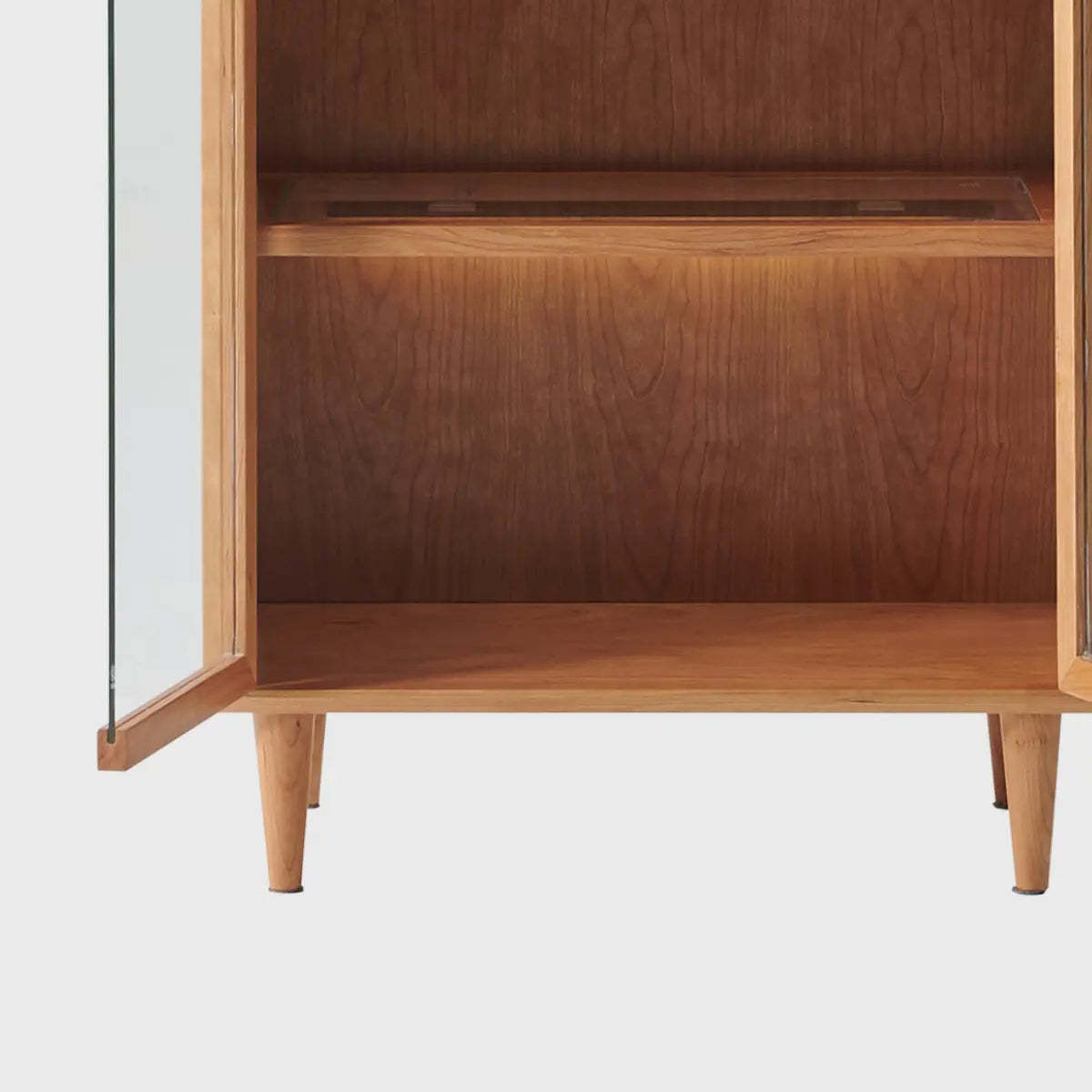Brown 4-Layer Pine Display Cabinet