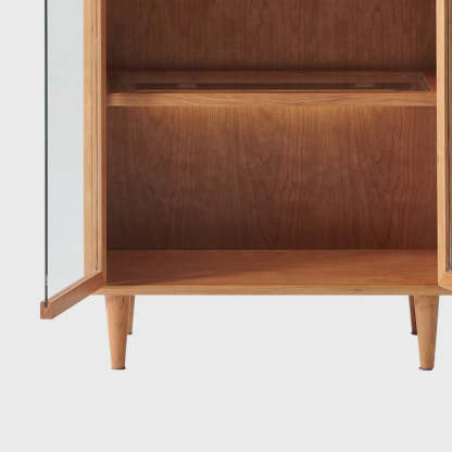 Brown 4-Layer Pine Display Cabinet
