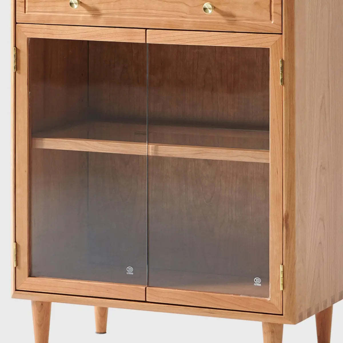 Brown 4-Layer Pine Display Cabinet