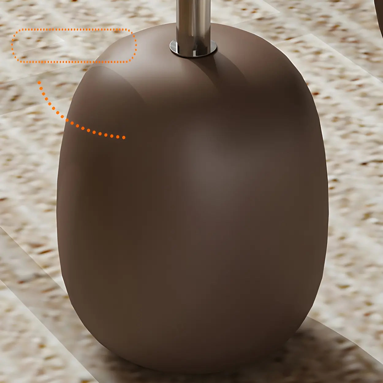 Brown Block Base Round Storage Coffee Table