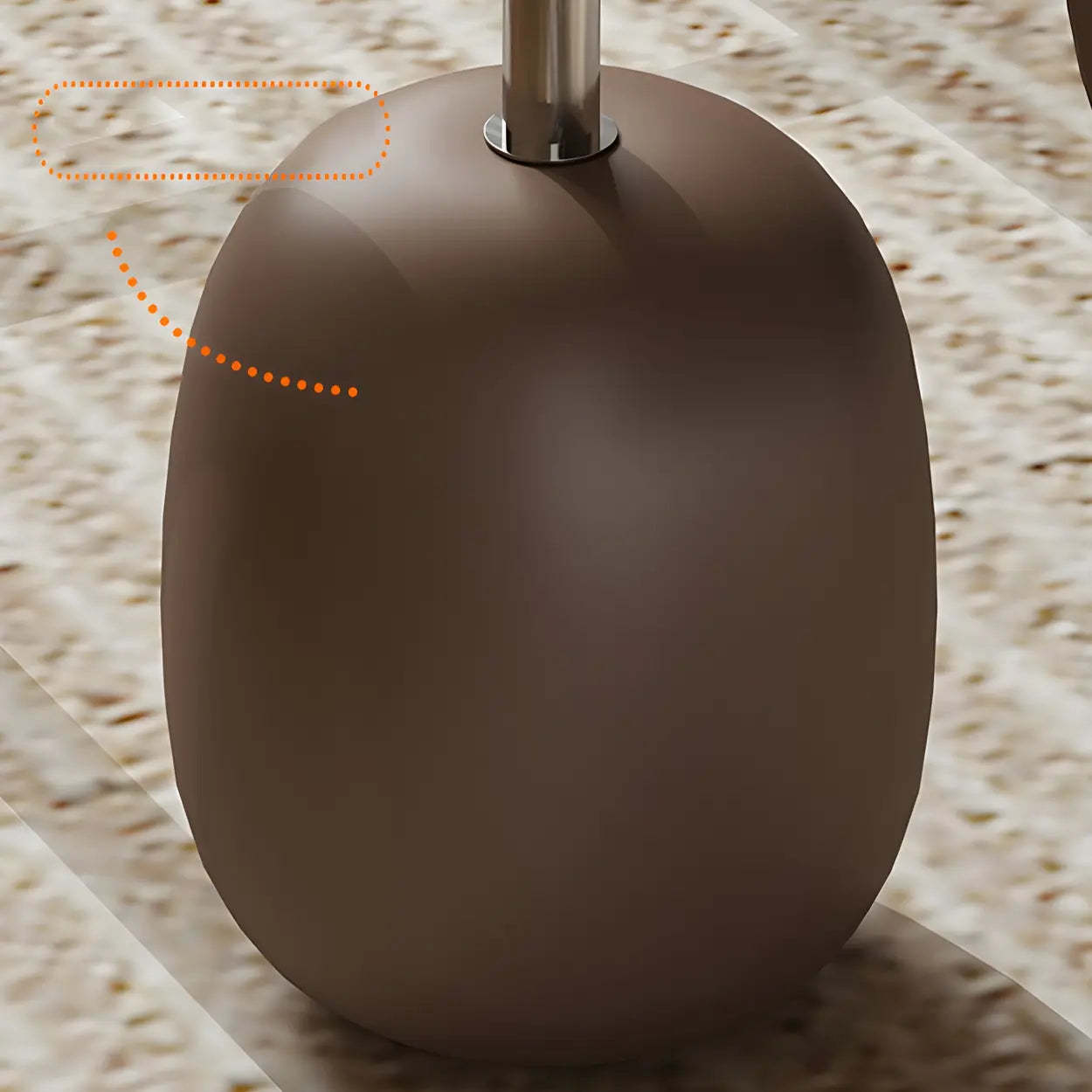 Brown Block Base Round Storage Coffee Table