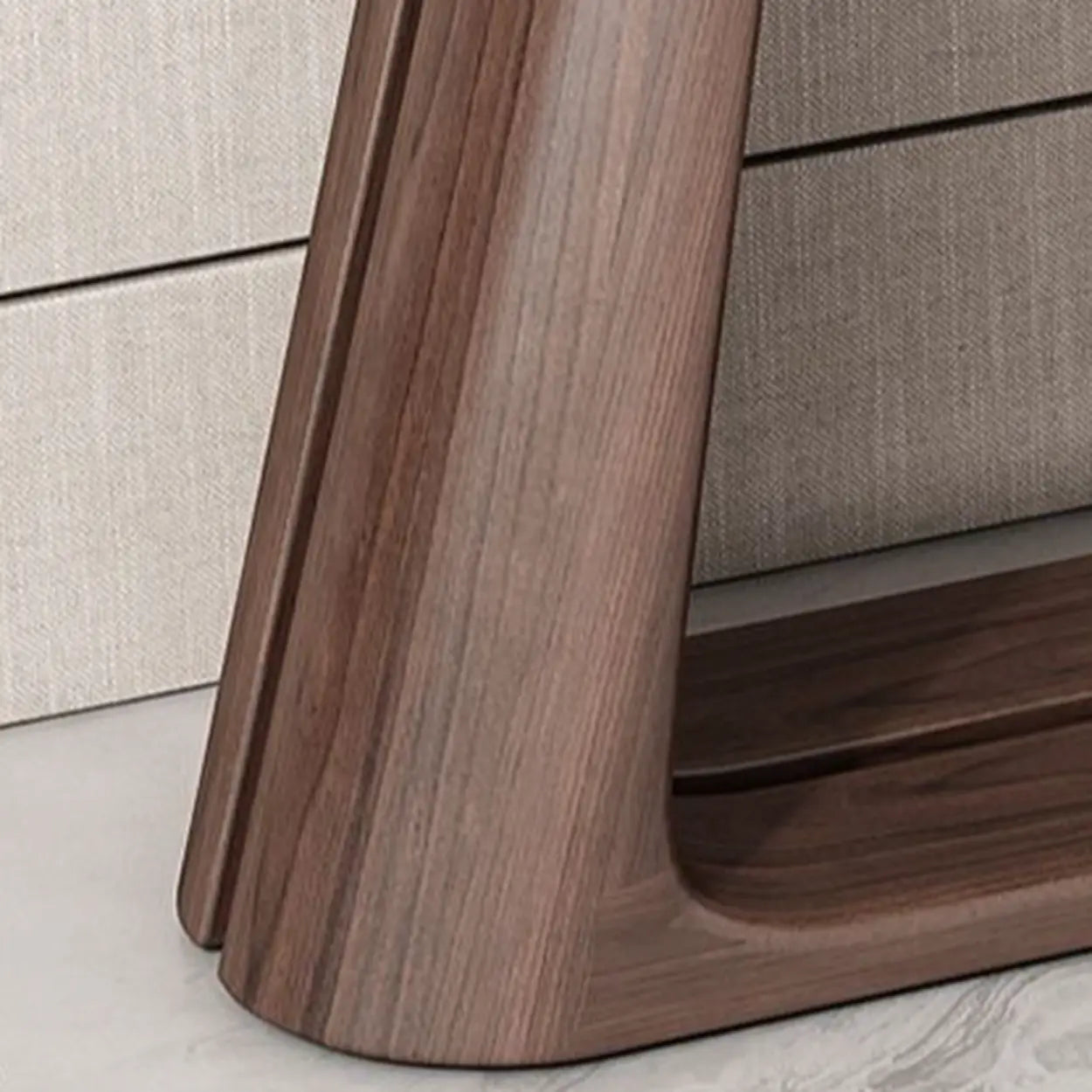 Brown Curved Pine Dark Wood Entryway Console Table