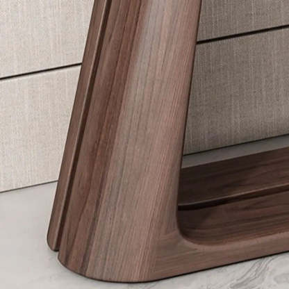 Brown Curved Pine Dark Wood Entryway Console Table