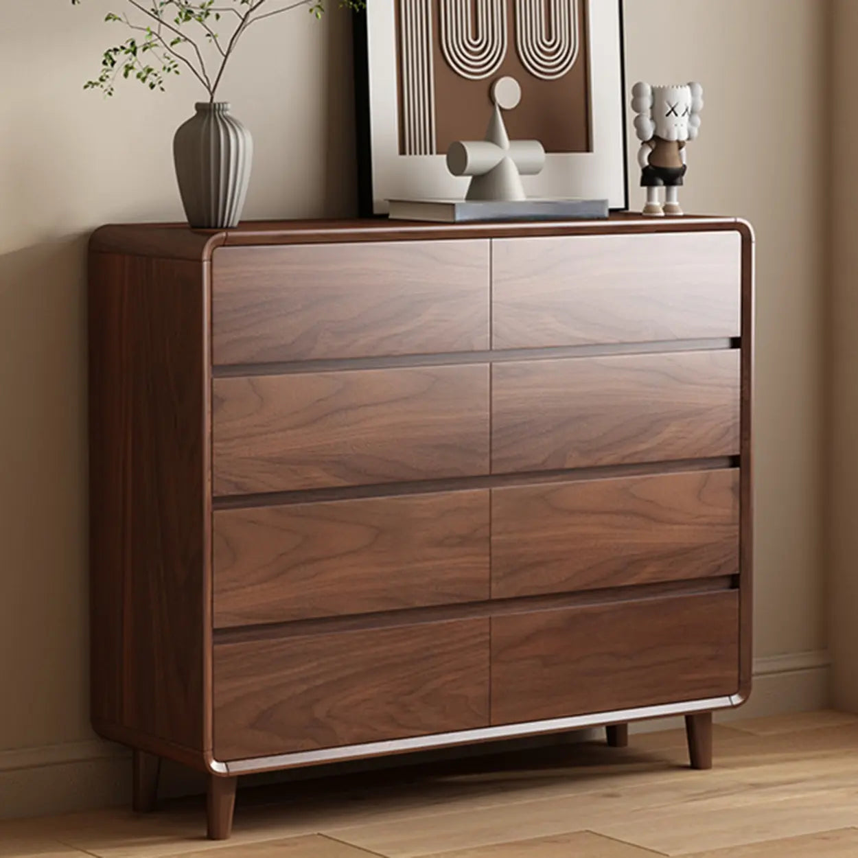 Brown Wood Storage Dresser — Rubberwood