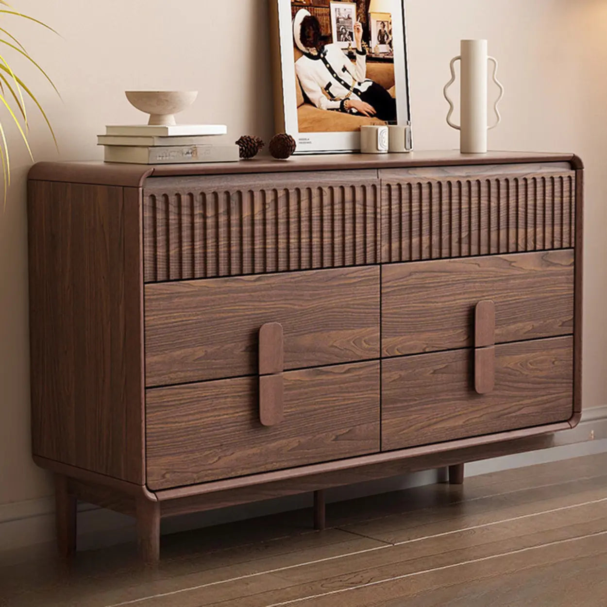Brown Wood Rectangular Dresser