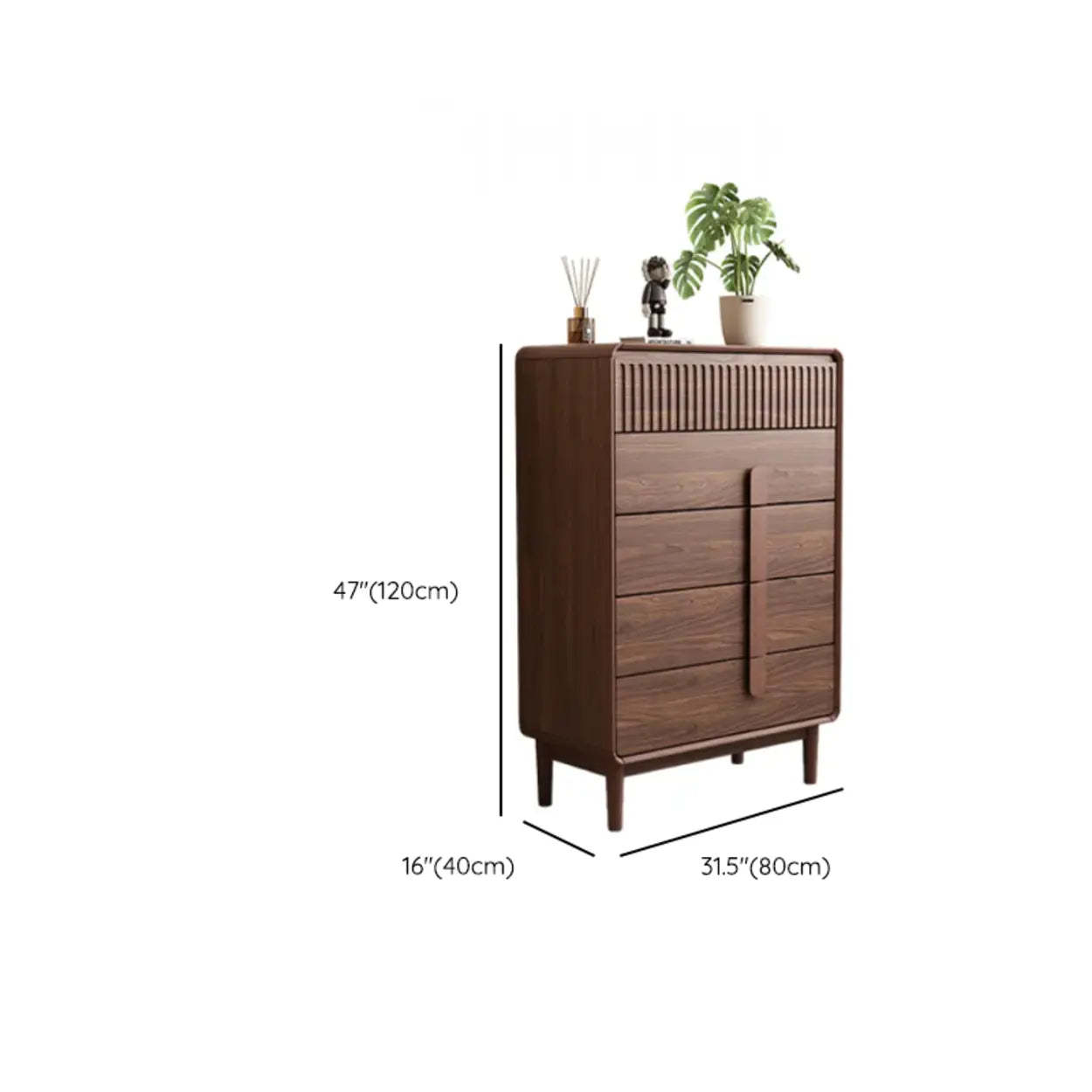 Brown Wood Rectangular Dresser