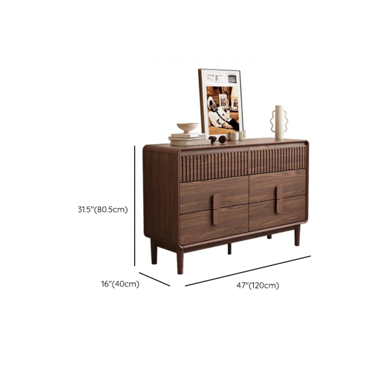 Brown Wood Rectangular Dresser