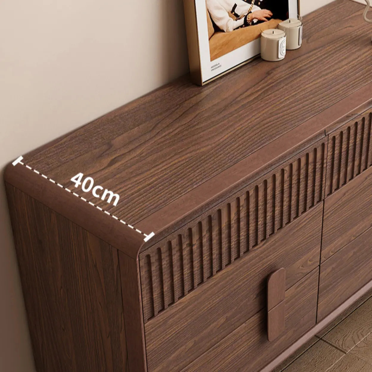 Brown Wood Rectangular Dresser