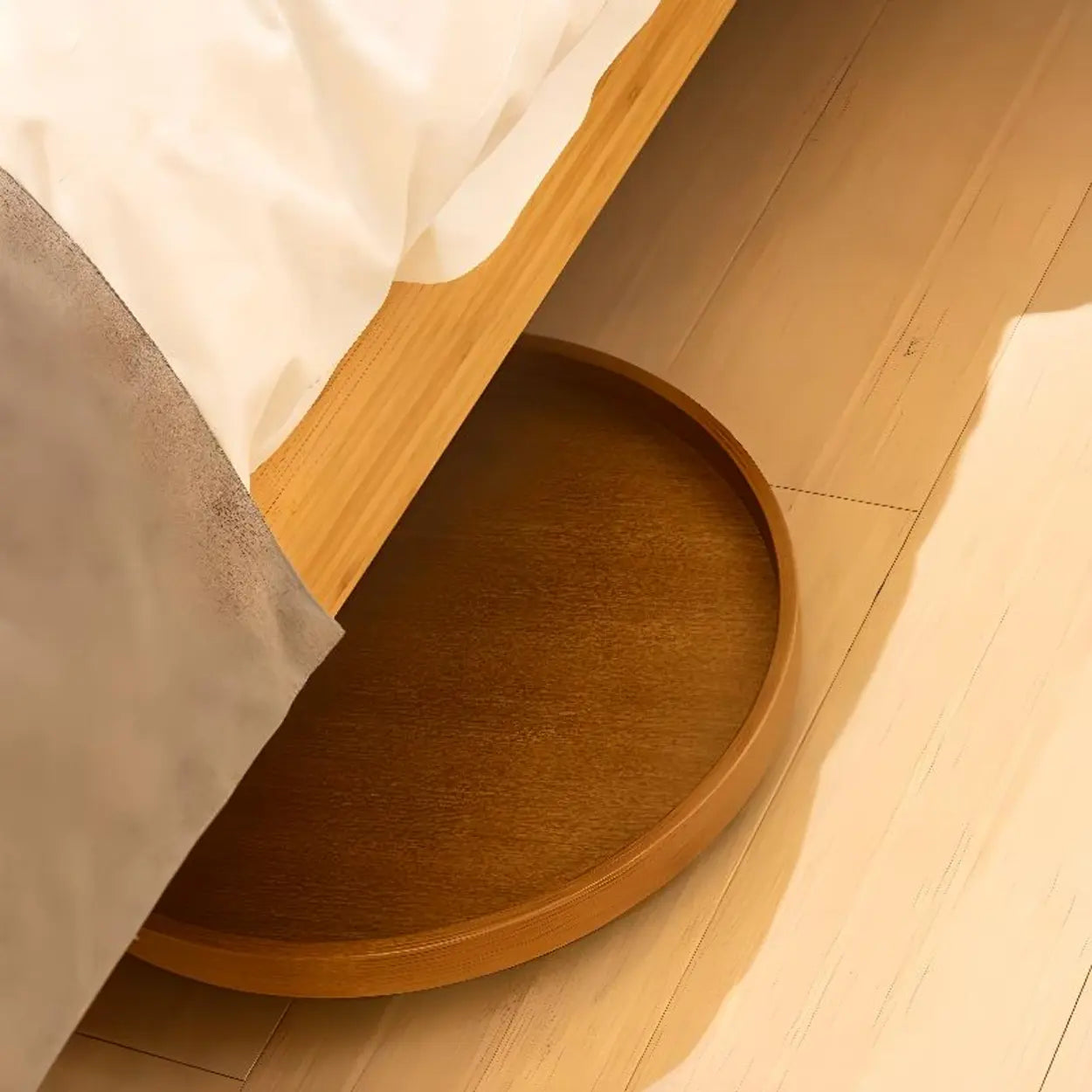 Brown Foldable Round UV-Resistant Outdoor Coffee Table