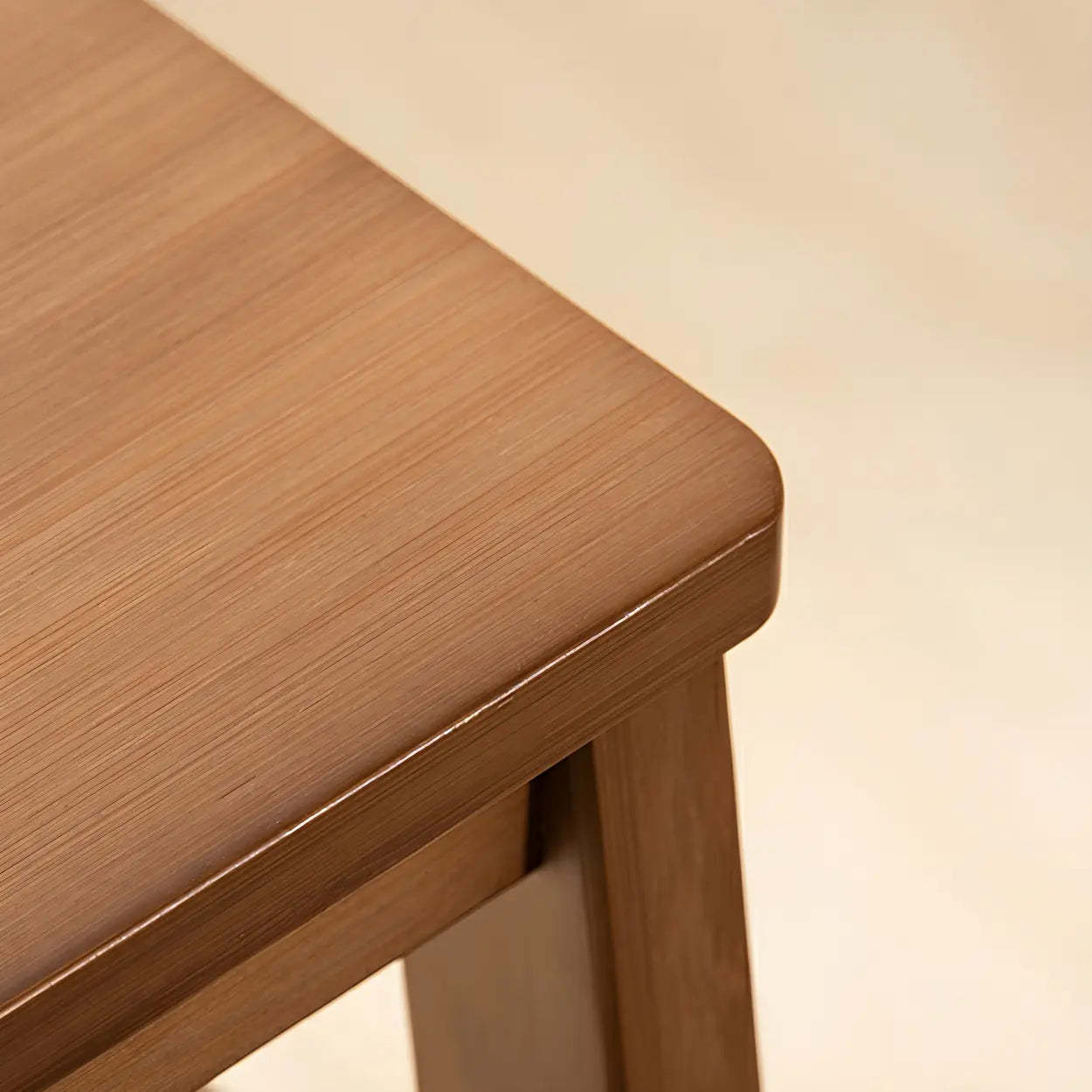 Brown Foldable Wooden Tall Vanity Stool