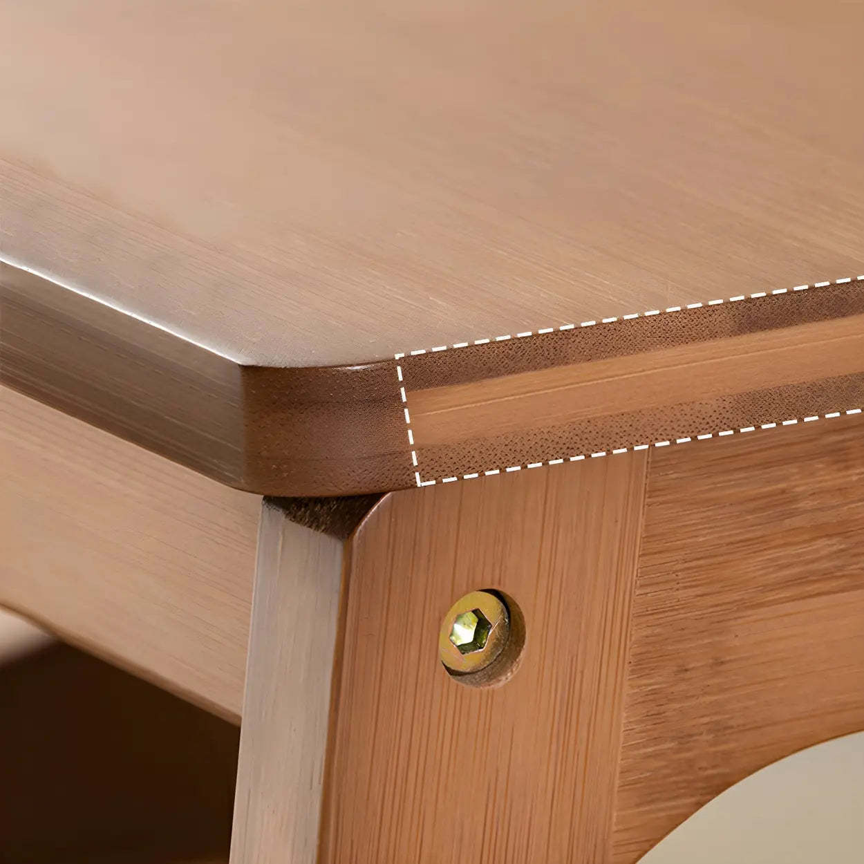 Brown Foldable Wooden Tall Vanity Stool