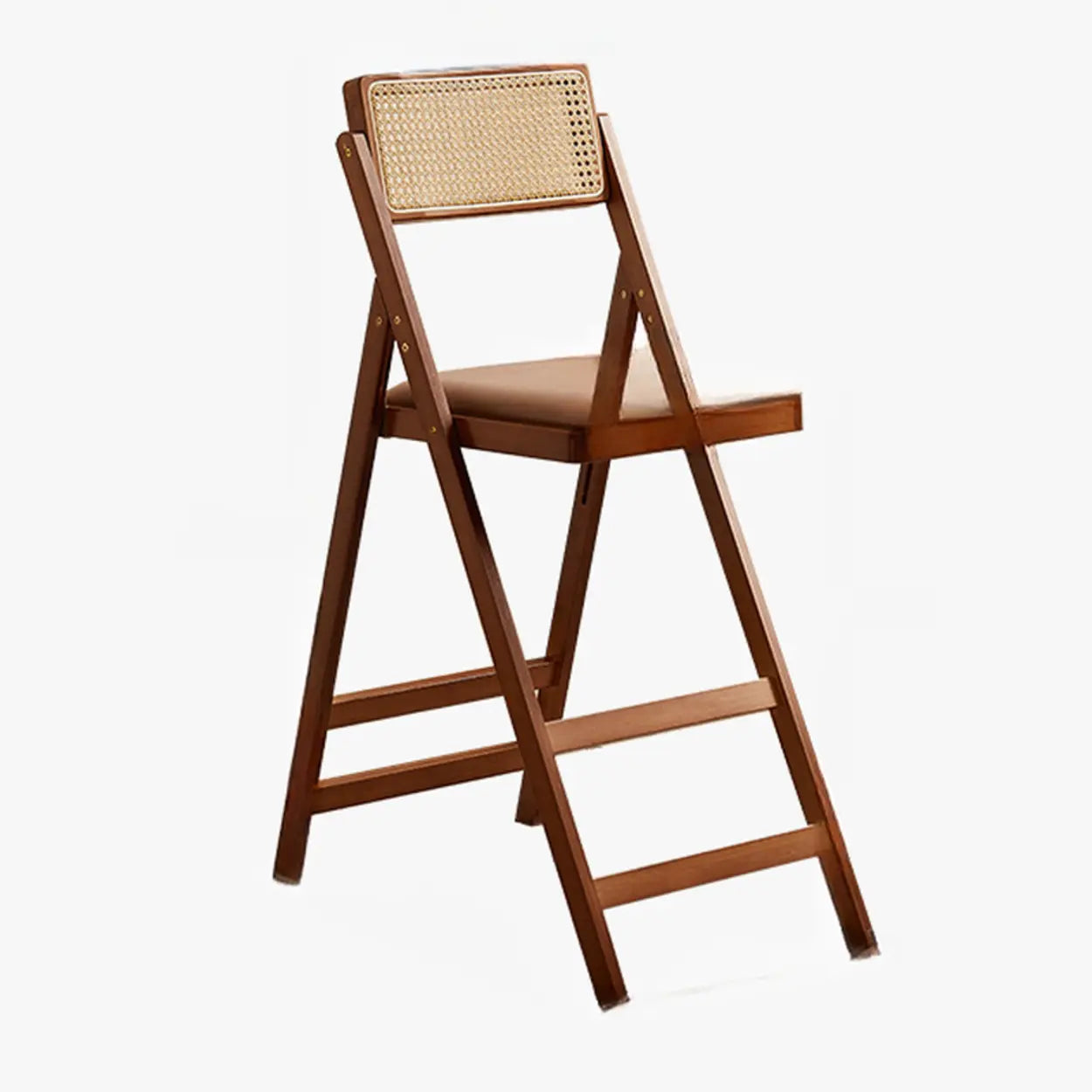 Folding Wood Leather-Cushion Bar Stool