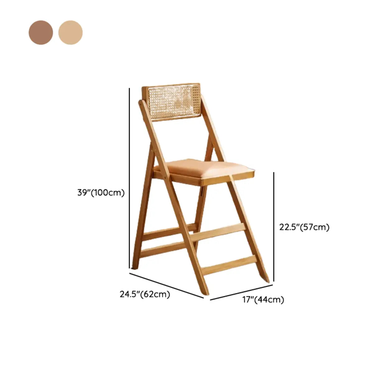 Folding Wood Leather-Cushion Bar Stool