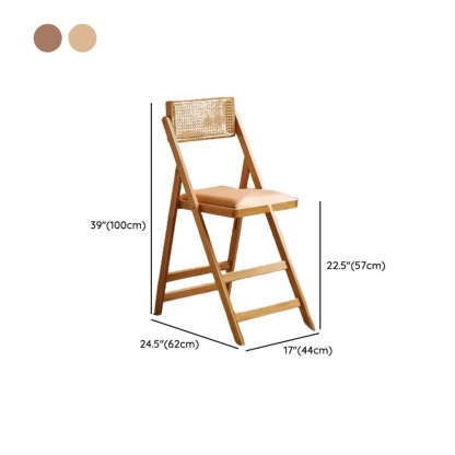 Folding Wood Leather-Cushion Bar Stool