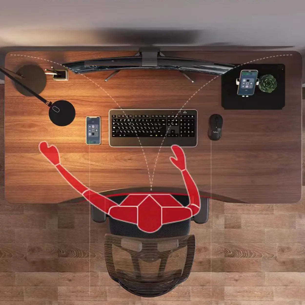 Lighom modern height-adjustable free-form brown desks