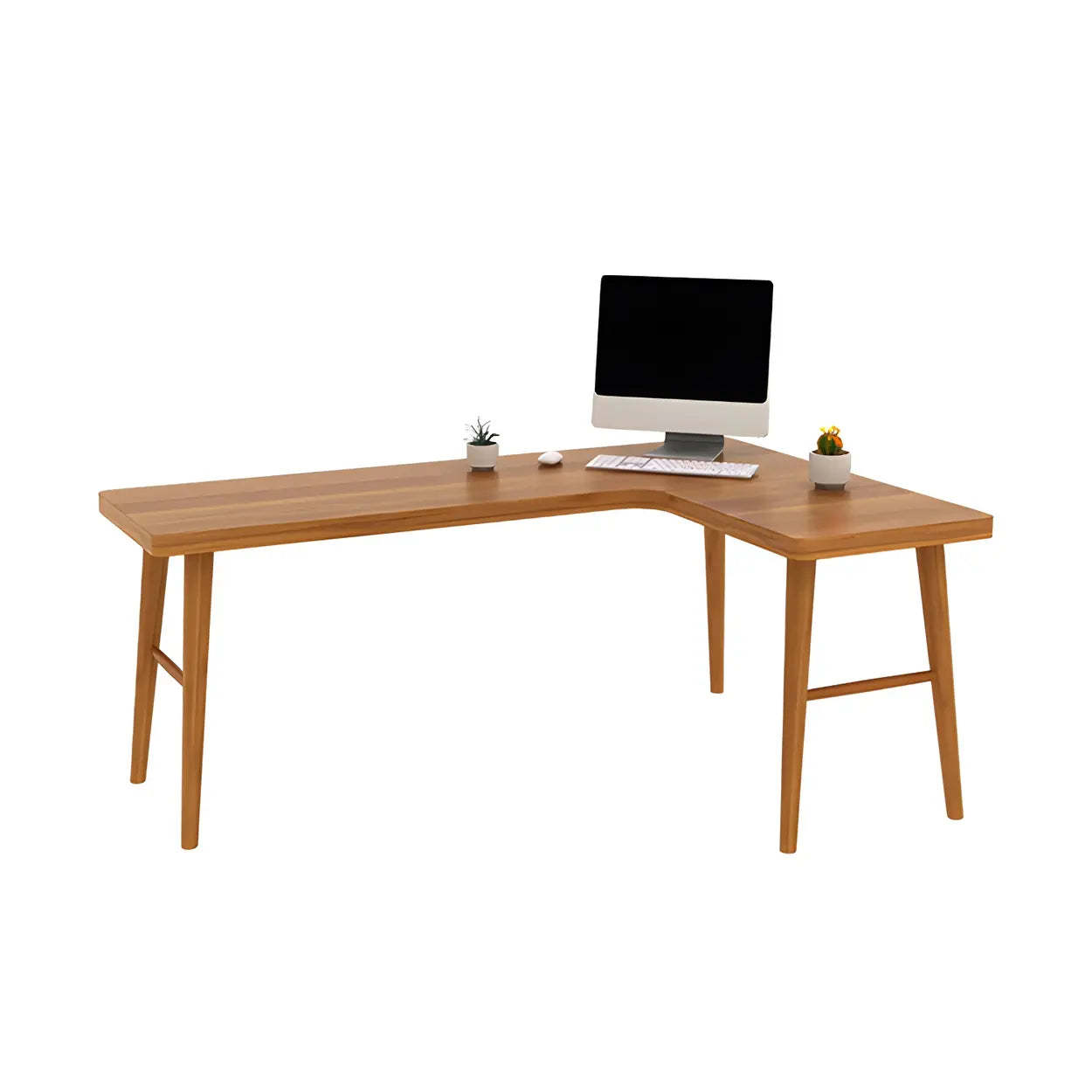 Industrial writing h-base wood desks — 39.4" L x 39.4" W x 29.5" H / Right Hand Return
