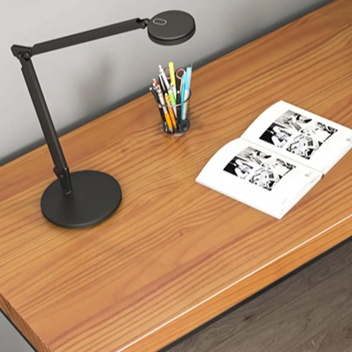 Brown Butcher Block L-Shape Sled Writing Desk — Without Chairs