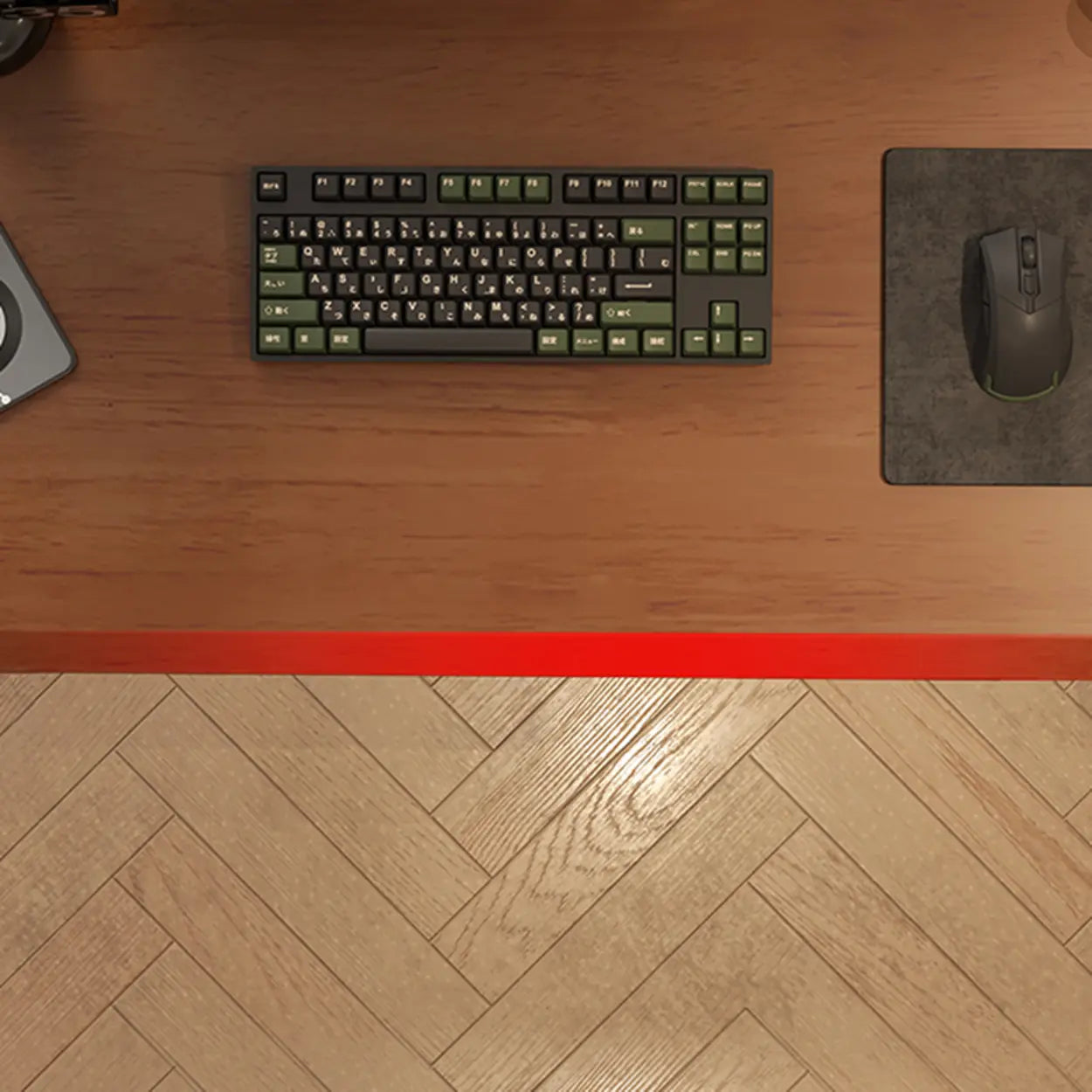 Brown Ergonomic Walnut Computer Desk — Table Only